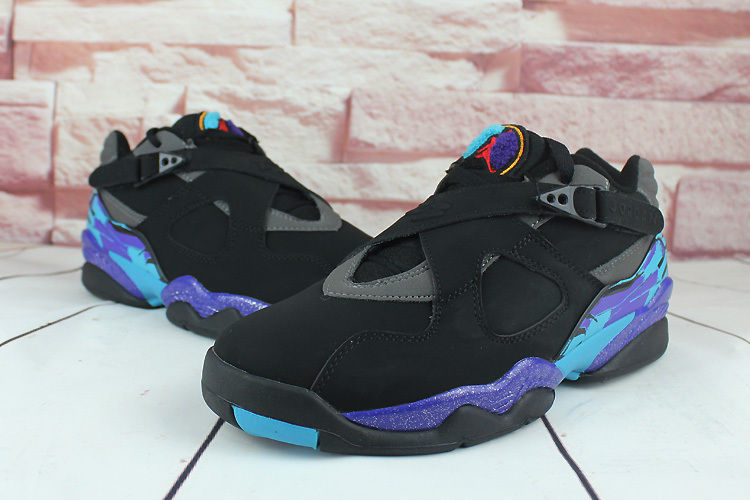 Classic Air Jordan 8 Low Black Grey Shoes - Click Image to Close